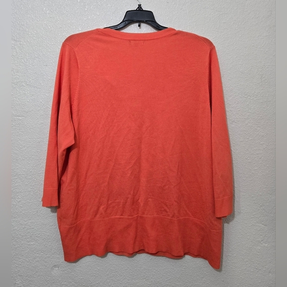 Premise Studio Button-Up Sweater Cardigan Women's Size 2X Orange 3/4 Sleeve - Picture 2 of 6